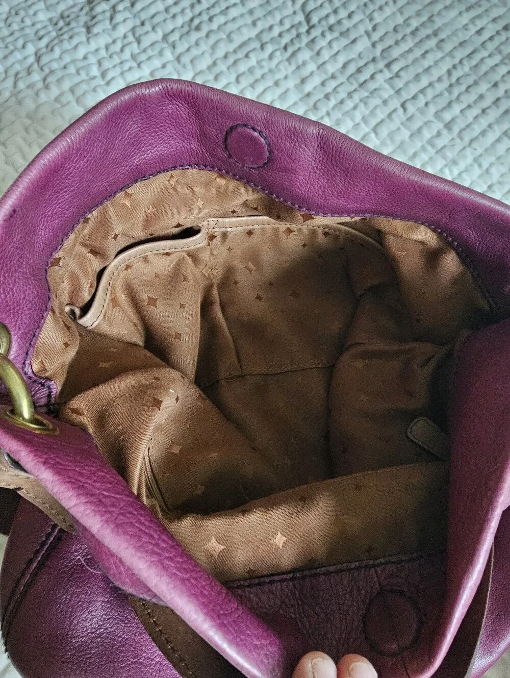Fossil Plum Leather Crossbody Shoulder Bag